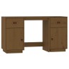 Bureau avec armoires Marron miel 135x50x75cm Bois massif de pin 
