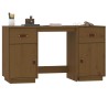 Bureau avec armoires Marron miel 135x50x75cm Bois massif de pin 