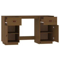 Bureau avec armoires Marron miel 135x50x75cm Bois massif de pin 