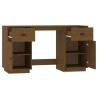 Bureau avec armoires Marron miel 135x50x75cm Bois massif de pin 