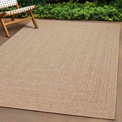 Tapis ZIZUR 120x120 cm aspect de jute intérieur et extérieur 