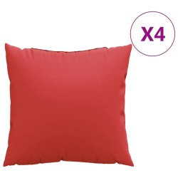 Coussins de canapé lot de 4 rouge 60x60 cm tissu 