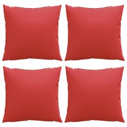 Coussins de canapé lot de 4 rouge 60x60 cm tissu 