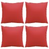 Coussins de canapé lot de 4 rouge 60x60 cm tissu 