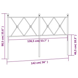 Tête de lit métal blanc 137 cm 