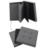 Tabourets de rangement pliables lot de 2 gris foncé Faux lin 