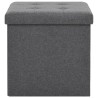 Tabourets de rangement pliables lot de 2 gris foncé Faux lin 