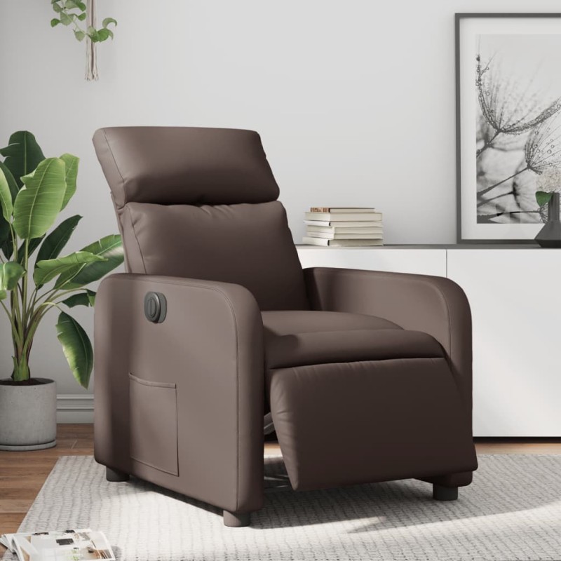Fauteuil inclinable électrique Marron Similicuir 