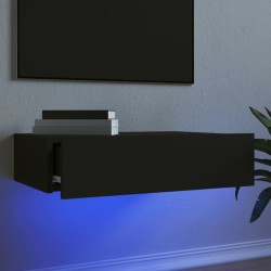 Meuble TV avec éclairage LED noir 60x35x15,5 cm 