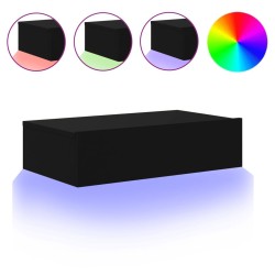 Meuble TV avec éclairage LED noir 60x35x15,5 cm 