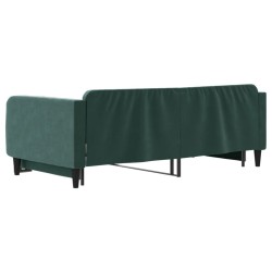Lit de jour avec gigogne sans matelas vert foncé 100x200 cm 