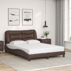Cadre de lit sans matelas marron 140x200 cm similicuir 