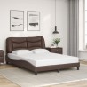 Cadre de lit sans matelas marron 140x200 cm similicuir 