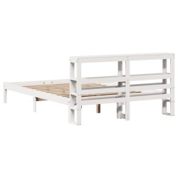Cadre de lit sans matelas blanc 160x200 cm bois de pin massif 