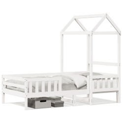 Cadre de lit avec toit sans matelas blanc 90x200 cm 