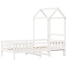 Cadre de lit avec toit sans matelas blanc 90x200 cm 