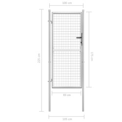 Porte de jardin Acier galvanisé 105x225 cm Argenté 