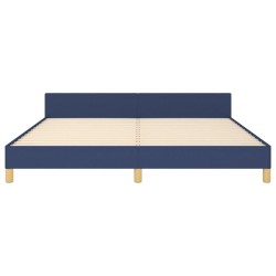 Cadre de lit sans matelas bleu 160x200 cm tissu 