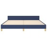 Cadre de lit sans matelas bleu 160x200 cm tissu 