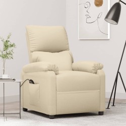 Fauteuil inclinable électrique Crème Tissu 