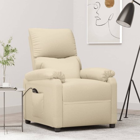 Fauteuil inclinable électrique Crème Tissu 