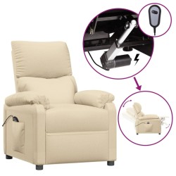 Fauteuil inclinable électrique Crème Tissu 