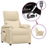 Fauteuil inclinable électrique Crème Tissu 