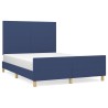 Cadre de lit sans matelas bleu 140x200 cm tissu 