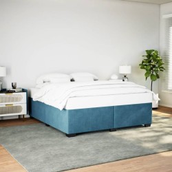 Cadre de lit sans matelas bleu 200x200 cm velours 