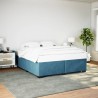 Cadre de lit sans matelas bleu 200x200 cm velours 