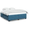 Cadre de lit sans matelas bleu 200x200 cm velours 