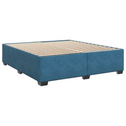 Cadre de lit sans matelas bleu 200x200 cm velours 