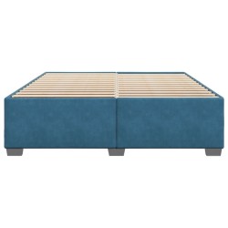 Cadre de lit sans matelas bleu 200x200 cm velours 