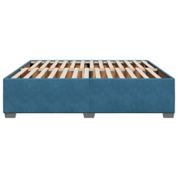 Cadre de lit sans matelas bleu 200x200 cm velours 