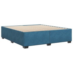 Cadre de lit sans matelas bleu 200x200 cm velours 