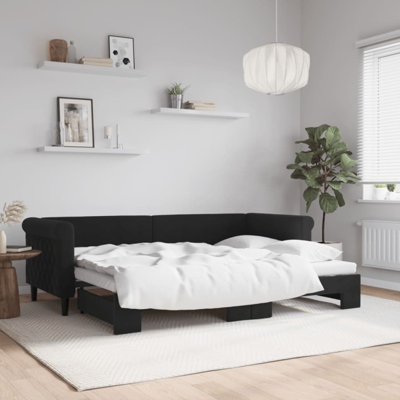 Lit de jour avec gigogne sans matelas 80x200 cm 