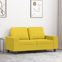 Canapé à 2 places Jaune clair 120 cm Tissu 