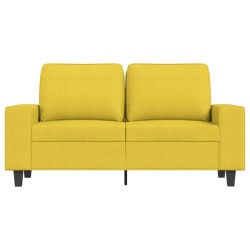 Canapé à 2 places Jaune clair 120 cm Tissu 