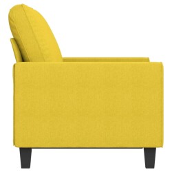 Canapé à 2 places Jaune clair 120 cm Tissu 