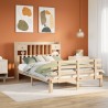 Lit bibliothèque sans matelas 140x200 cm bois massif de pin 