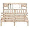 Lit bibliothèque sans matelas 140x200 cm bois massif de pin 