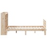 Lit bibliothèque sans matelas 140x200 cm bois massif de pin 
