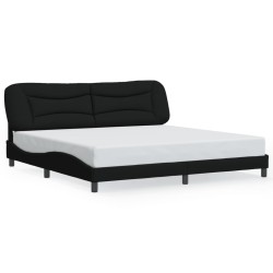 Cadre de lit sans matelas noir 200x200 cm tissu 