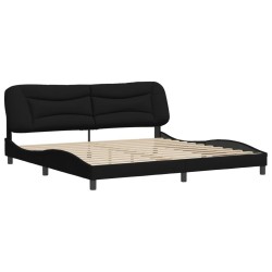 Cadre de lit sans matelas noir 200x200 cm tissu 