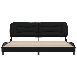 Cadre de lit sans matelas noir 200x200 cm tissu 