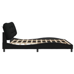 Cadre de lit sans matelas noir 200x200 cm tissu 