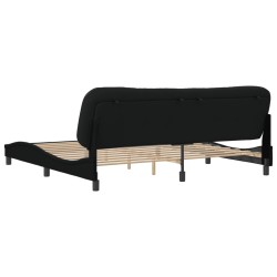 Cadre de lit sans matelas noir 200x200 cm tissu 