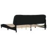 Cadre de lit sans matelas noir 200x200 cm tissu 