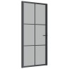 Porte intérieure 93x201,5 cm Noir Verre mat et aluminium 