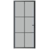 Porte intérieure 93x201,5 cm Noir Verre mat et aluminium 